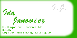 ida janovicz business card